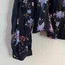 Rebecca Minkoff  Blouse Maggie Top Button Front & Neckties Sz L NWT Floral Black Photo 12