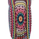 Double Zero  Womens Hippie Bohemian Rainbow Knit Crochet Vest Cardigan Size L Photo 0