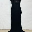 Cache  Silk Gown Dress Women's Size 8 Black Beaded Halter Neck Vintage Photo 1