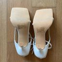 EGO White  Square Toe Sandal Heels Photo 2