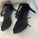 Audrey Brooke NWOT  Cass Black Tie Front Heels 7M Photo 3