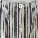 Max Studio  White Blue Vertical Striped Linen Sleeveless Tank Top Shirt Button L Photo 6