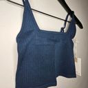 Good American  Ribbed Square Neck Bralette in Navy Size XS NWT Photo 2