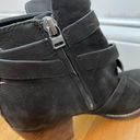 Sam Edelman Black Merton Suede Boots 7M Ankle Block Heel Buckle Photo 5