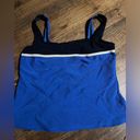 Lands'End Vintage  Blue Navy Colorblock Squareneck Swim/Tank Top Photo 0