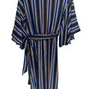 Umgee  Striped Faux Wrap Midi Dress L Photo 3