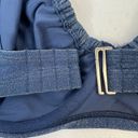 Abercrombie & Fitch  Sz M Curve Love Tie Strap Underwire Bikini Top Blue Sparkly Photo 7