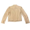 Rebecca Taylor  Womens Lamb Leather Moto Jacket Full Zip Long Sleeve Nude Cream 2 Photo 2