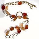 Coldwater Creek  Women’s Goldtone & Brown Quartz Stones Long Steam Necklace Photo 1