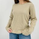 Woolrich  slouchy two tone oatmeal striped crewneck longsleeve shirt top size L Photo 8