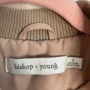 Bishop and Young  Blush Pink Satin Bomber Jacket Photo 2