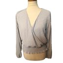 Q&A  light gray Swiss Dot Batwing Sleeve Peplum Blouse size L Photo 2