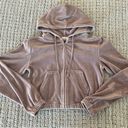 Brandy Melville  velour full zip hoodie Photo 0