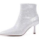 New Modatope Rhinestone Pointed Toe Ankle Boots Silver Sparkly Booties Size 8.5 Photo 0