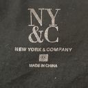 New York & Co. Womens Size Medium Black Cotton Crew Neck Short Sleeve T-Shirt  Photo 5