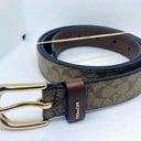 Coach NWOT  Canvas Leather Belt With Classic Signature Logo large size Photo 0