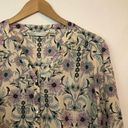 LC Lauren Conrad  Peach Blue Purple Floral Long Sleeve Semi Sheer Button Down MED Photo 2