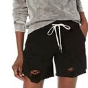 n:philanthropy NWT  Coco destroyed distressed sweat shorts in vintage black Sz S Photo 0