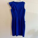 Calvin Klein Royal Blue Ruffled Fitted Pencil Dress Size 4 Classy Photo 5