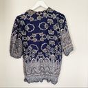 Angie  Puff Sleeve Smocked Popover Top Womens Size S Embellished Boho‎ Multicolor Photo 1