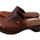 Ecco  Brown Leather Clog Mules - Size 39 Photo 0