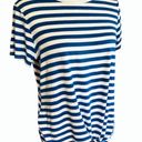 Riah Fashion Los Angeles Blue and White Striped Top •Size Medium Photo 2