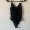 American Eagle Cami Bodysuit in Fancy Rib in Black Photo 6