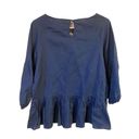 Hidden Alley  size large blue Bohemian blouse Photo 3