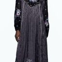 ZARA  EMBROIDERED MIDI Dress w/ Round Neck & Long Sleeves w/ Elastic Cuffs NEW Photo 4