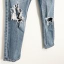 Abercrombie & Fitch Abercrombie Denim High Rise Distressed Frayed Shredded Mom Jeans Blue Size 6/28 Photo 2