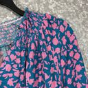 Bobeau  Blue & Pink Floral Boho Peasant Blouse - Size Small - 3/4 Balloon Sleeves Photo 1