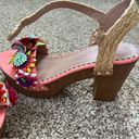 Betsey Johnson  Women Embellished Coral Open Toe Jillie Platform Sandals Photo 3