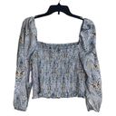 O'Neill  Alice Smocked Xenon Blue Cropped Sweetheart Top Size M New Photo 3