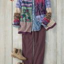 Coldwater Creek  True Color Cardigan Sweater Women Large Petite Patchwork Paisley Photo 12