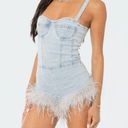 Edikted Fluffy Denim Romper Photo 0