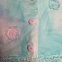 Vtg 1980s Suzy Phillips Pastel Pink Blue Tie Dye Crochet Crop Top Shorts Set M Size M Photo 2