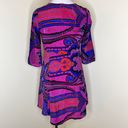 Tracy Reese Plenty by  100% Silk Tunic Mini Dress XS Purple Pink Scoop Neck Chic Photo 5