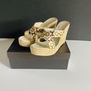 Gucci Bamboo Horsebit Leather and Satin Printed Espadrilles Wedge Sandals Sz 9+ Photo 1