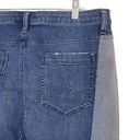 Libby Edelman Patchwork Two Tone Distressed Denim Cotton Jean Miniskirt Skirt 18 Blue Size L Photo 4