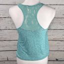 Full Tilt  Crochet Trim Tank Top Heather Teal Green-Small Photo 2