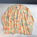 American Vintage Vintage 90s Yellow Floral Silk Button Down Shirt Blouse Photo 5