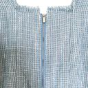 Krass&co Ivy City  Claudine Blue Tweed Fitted Short Sleeve Beaded Formal Dress Medium Photo 3