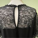 Torrid Black Lace Flutter Sleeve Swing Top Mock Neck Soft 2X Sweetheart Yoke Photo 5