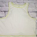 Nordstrom  BP Womens Size 1X White Micro Ribbed Tank Top Lime Thread Photo 0