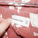 Abercrombie & Fitch  Linen Blend Pull On Shorts in Red Floral White Size XXL Photo 6