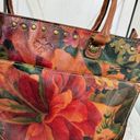 Patricia Nash  Navelli Floral Heritage Leather Tote Bag Large Crossbody Photo 4