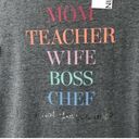 Nine West  Womens Short Sleeve Crewneck Teacher Inspiration Gray Graphic Tee Sz M Photo 7