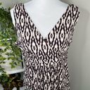 Loft 🎉  Outlet V neck Maxi Dress Deep Purple and Ivory Sleeveless Size LP Photo 2