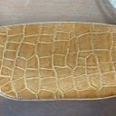 Italian Leather Bag Beige Metallic Faux Crocodile Structured Purse Vintage EUC Tan Photo 2