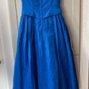 Jessica McClintock VTG  Gunne Sax Royal Blue Iridescent Strapless Formal Dress Photo 8